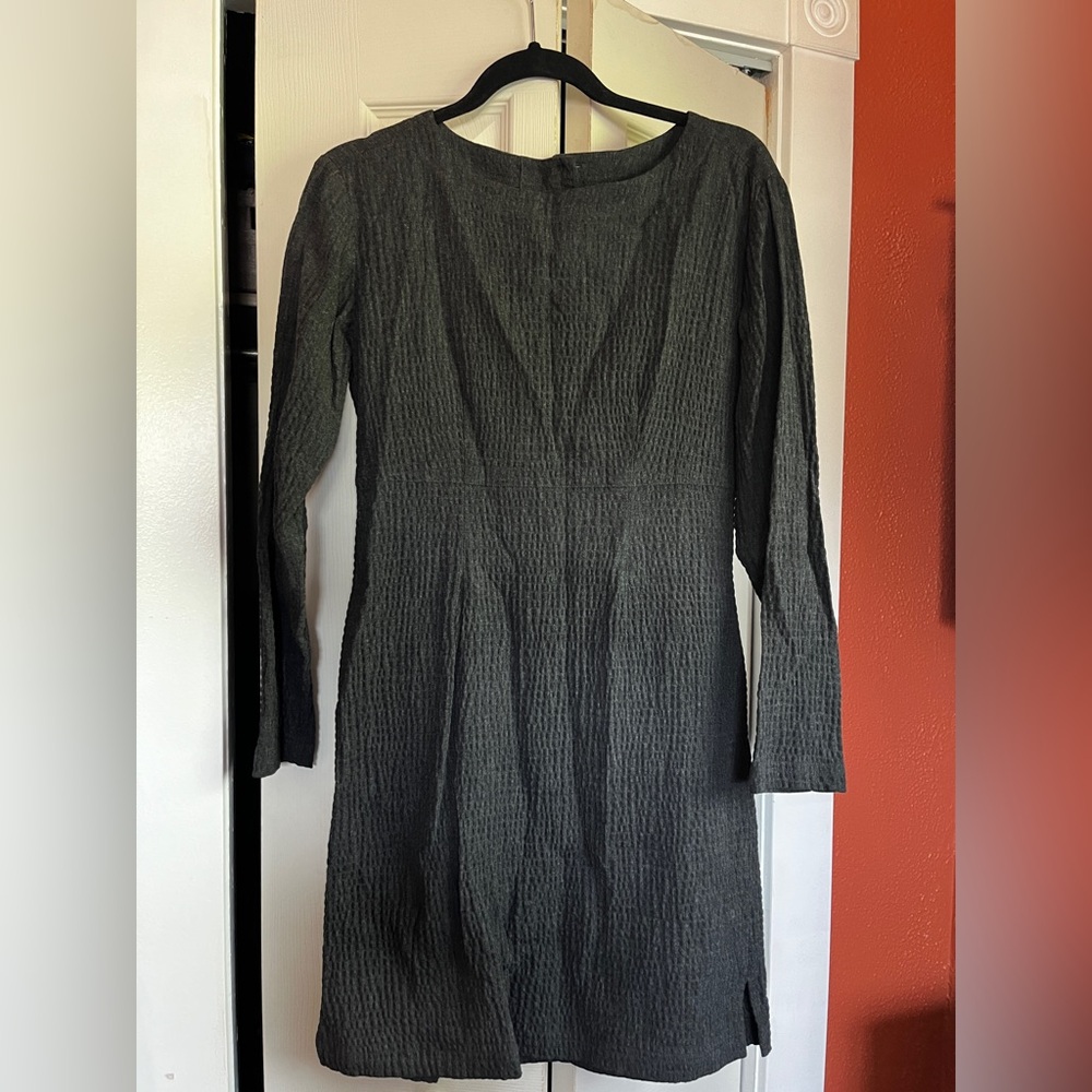 Charcoal grey wool blend dress
